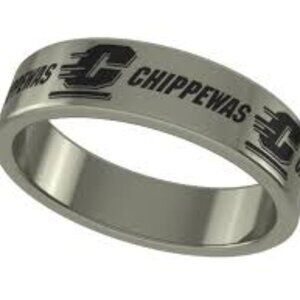 Stainless steel CMU Chippewas Ring, New  Size 6
